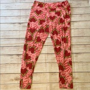 Lularoe Tall and Curvy heart leggings